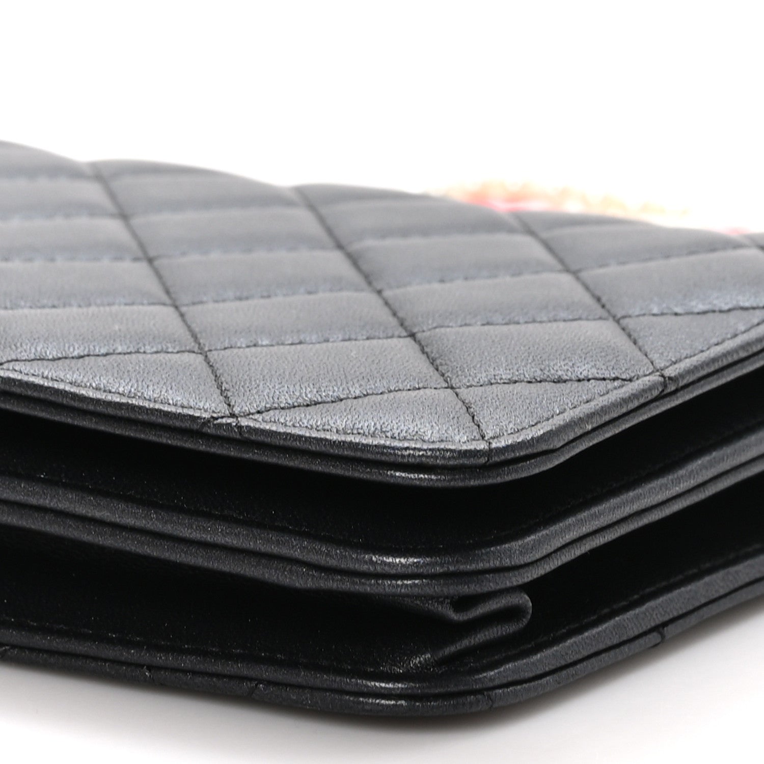 Chanel Iridescent Lambskin Quilted Pearl Wallet On Chain WOC Black 11 of 12