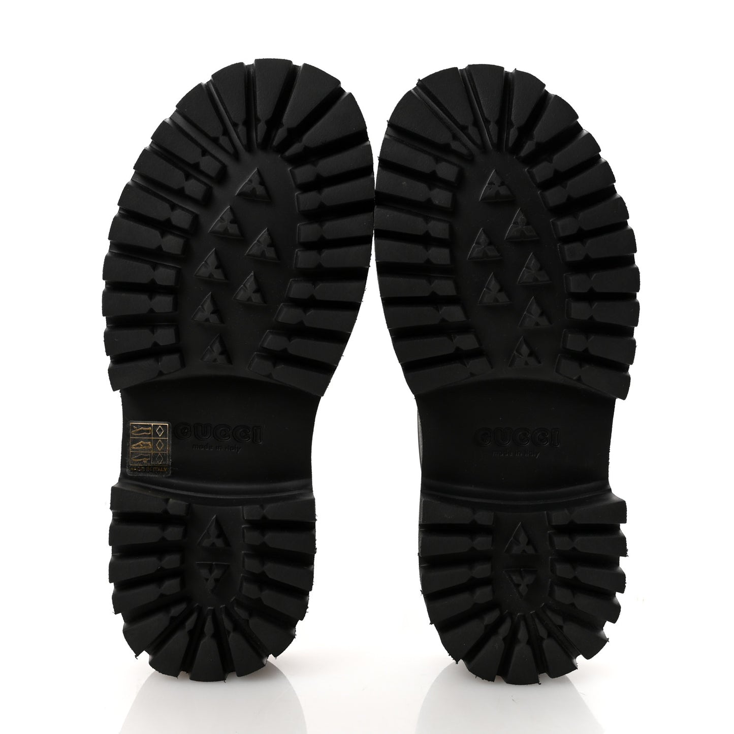 Rubber GG Monogram Perforated Elea Platform 55mm Lug Sole Sandals 38 Black