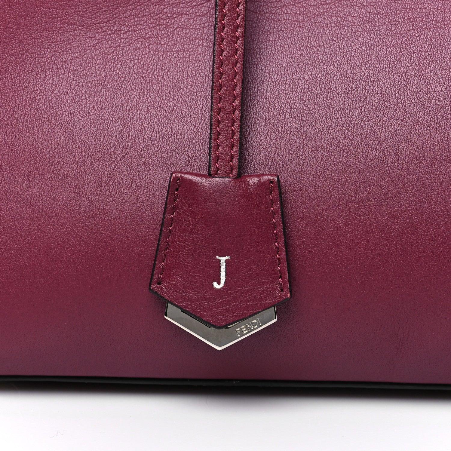 Fendi Vitello Dolce Marmol Shiny Nappa Petite 3Jours Tote Bordeaux 9 of 11