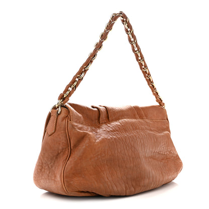 Fendi Crinkled Lambskin Mia Shoulder Flap Camel 3 of 15