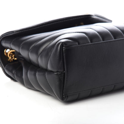Saint Laurent Calfskin Y Quilted Monogram Small Loulou Chain Satchel Black 8 of 9