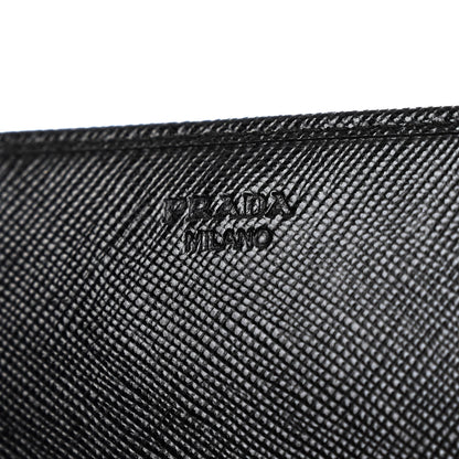 Prada Saffiano Vernice Mini Crossbody Wallet Black 6 of 9