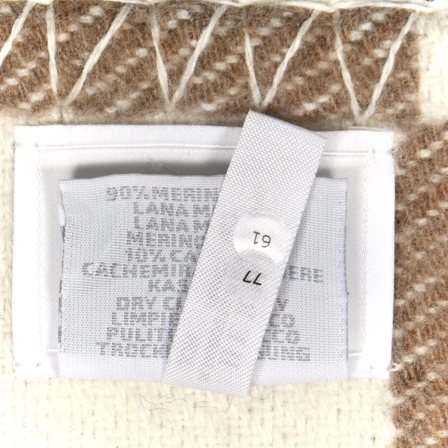Hermes Wool Cashmere Avalon Baby Blanket Noisette Moyen White 3 of 3