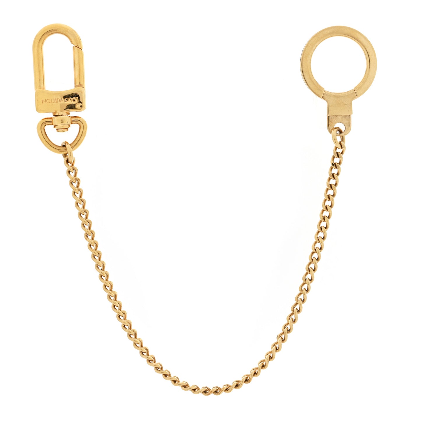 Metal Pochette Extender Key Ring Chain Gold