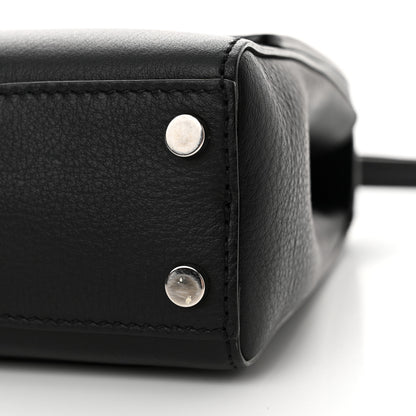 Jimmy Choo Calfskin Crystal Medium Cheri Top Handle Bag Black 9 of 12