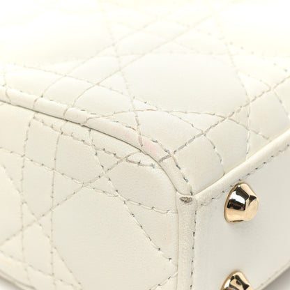 Christian Dior Lambskin Cannage Micro Lady Dior White 15 of 19