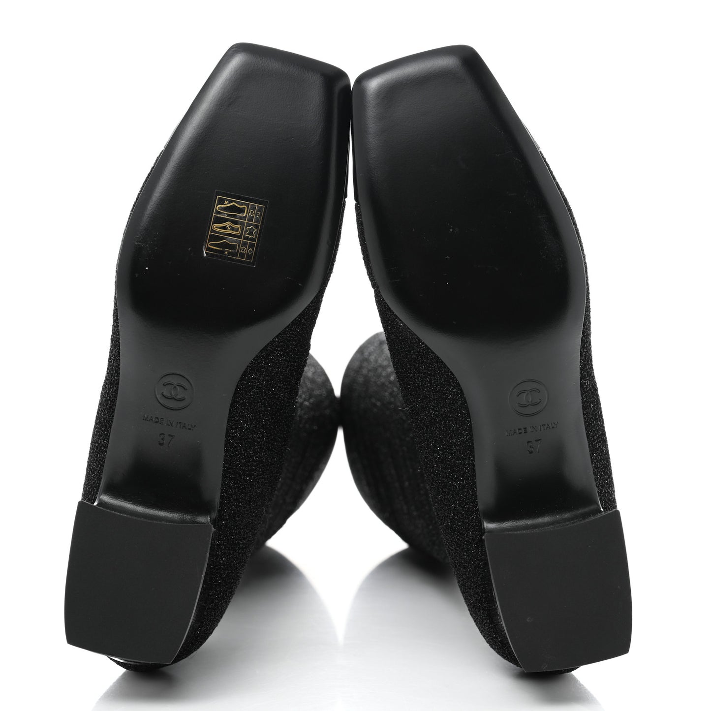 Glitter Patent Cap Toe High Boots 37 Black