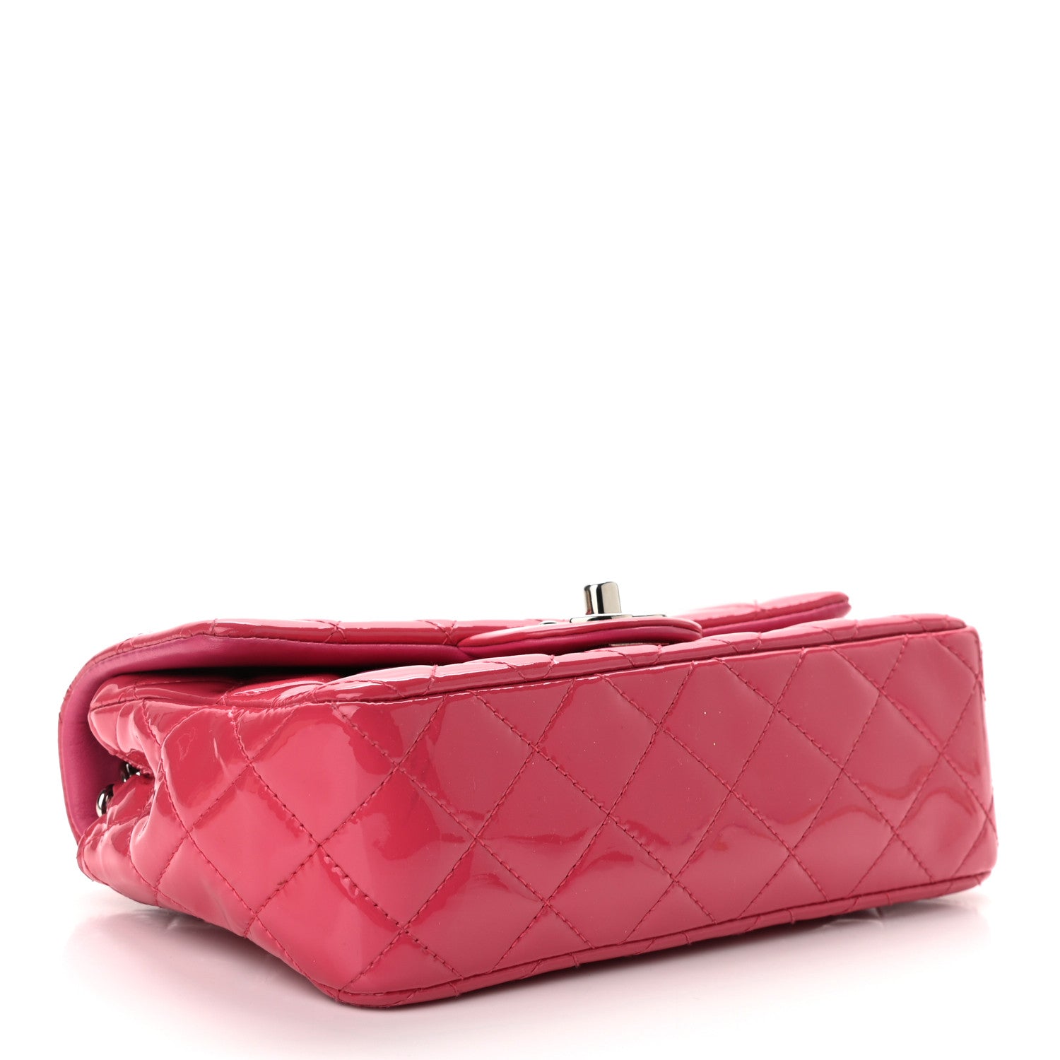 Chanel Patent Quilted Mini Rectangular Flap Fuchsia 4 of 11
