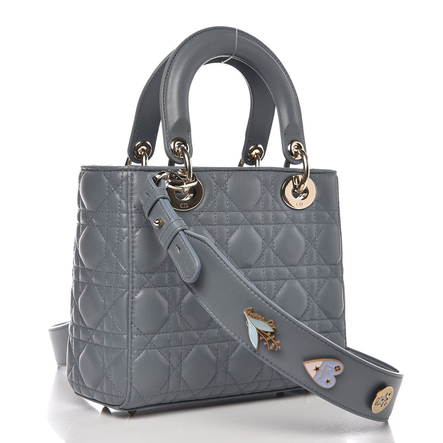 Lambskin Cannage Small My Lady Dior Blue Grey