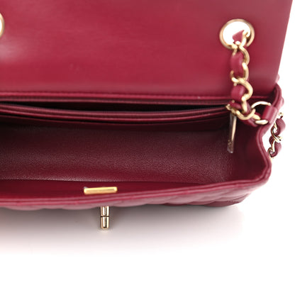Chanel Lambskin Quilted Mini Rectangular Flap Burgundy 4 of 10
