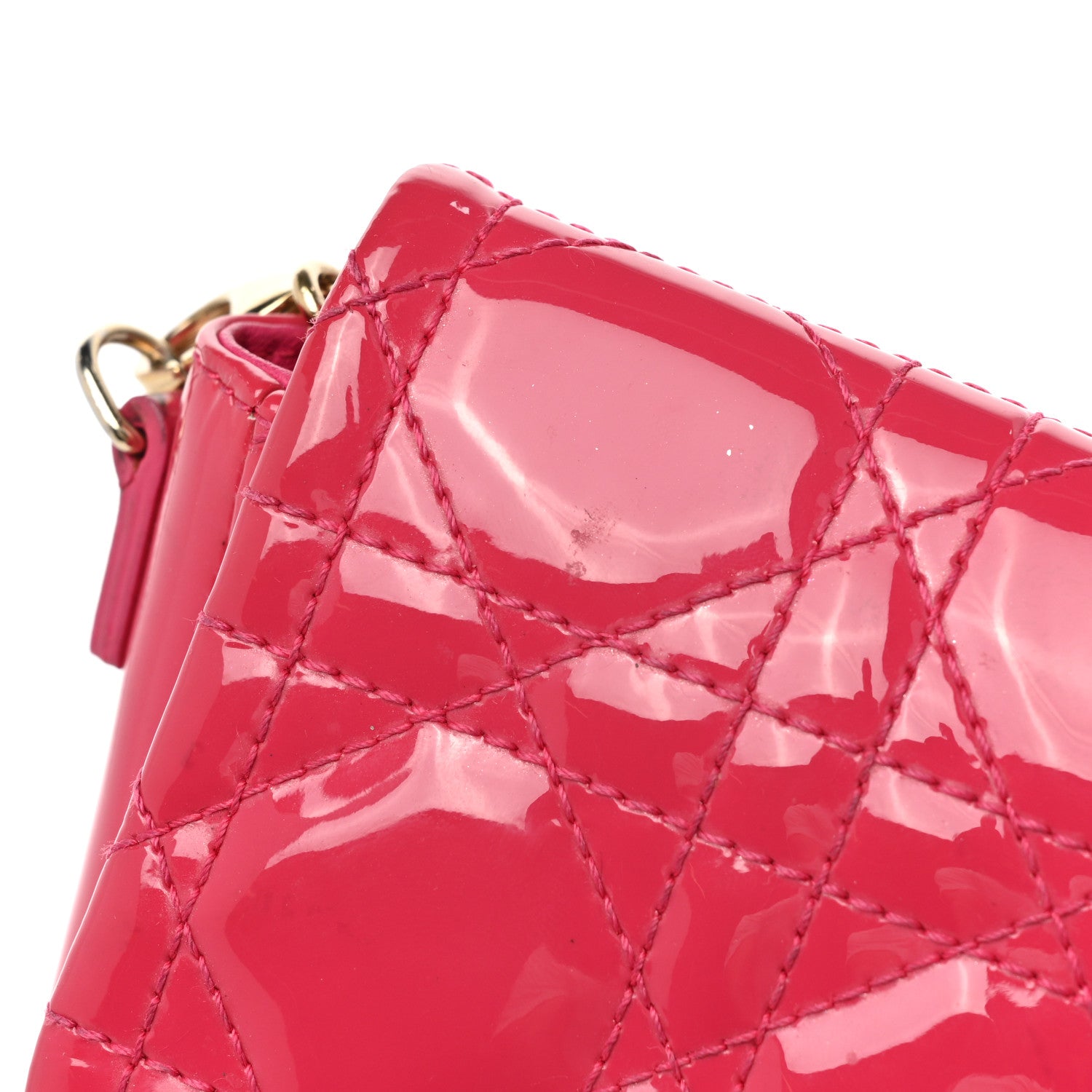 Christian Dior Patent Cannage New Lock Pouch Fuchsia 13 of 16