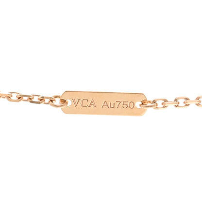 Van Cleef & Arpels 18K Rose Gold Diamond Rhodonite Vintage Alhambra Pendant Necklace 5 of 6