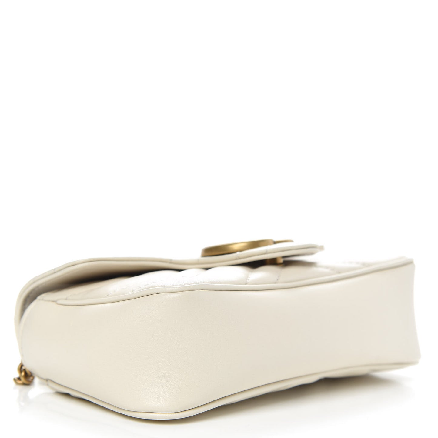 Calfskin Matelasse Super Mini GG Marmont Shoulder Bag White
