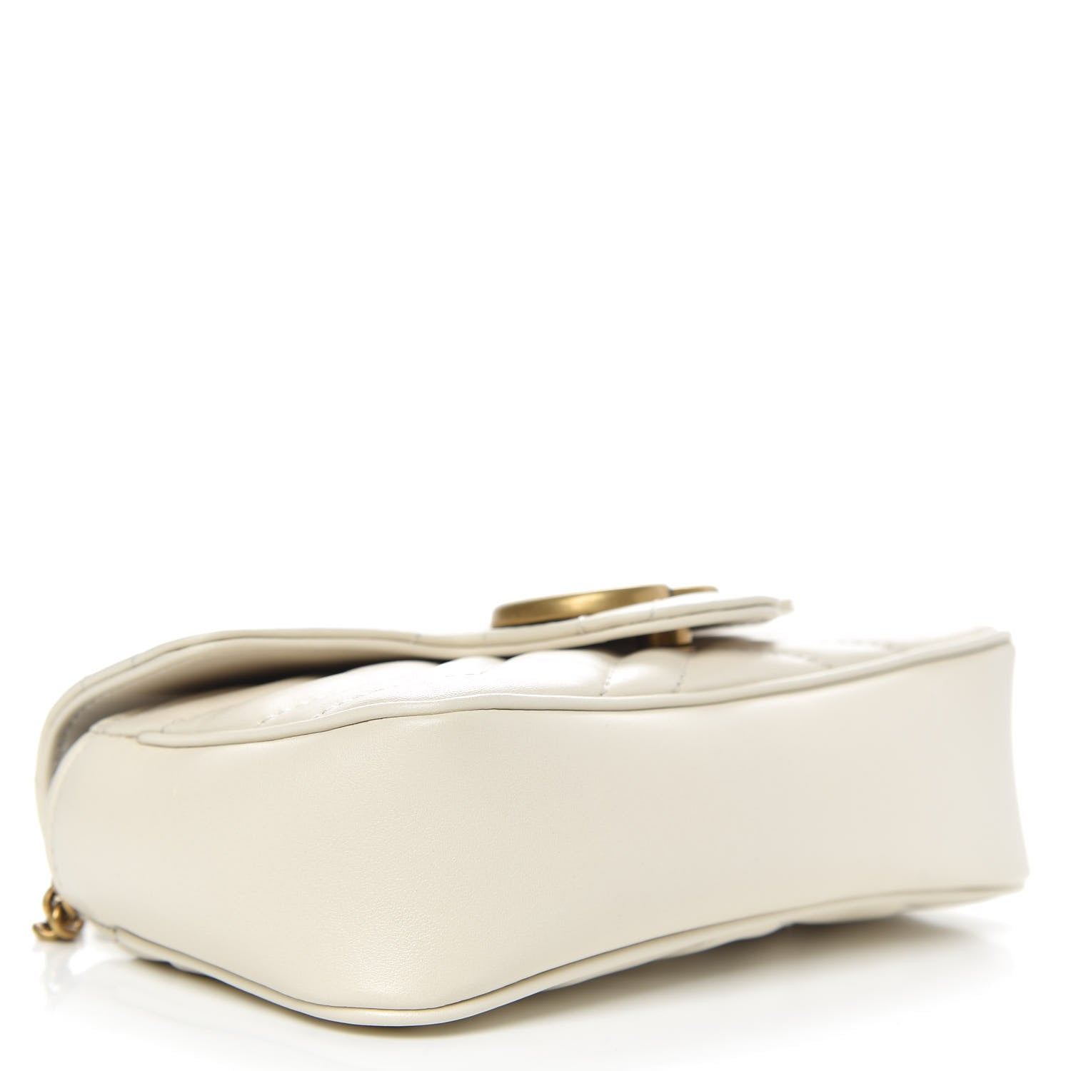 Gucci Calfskin Matelasse Super Mini GG Marmont Shoulder Bag White 4 of 11