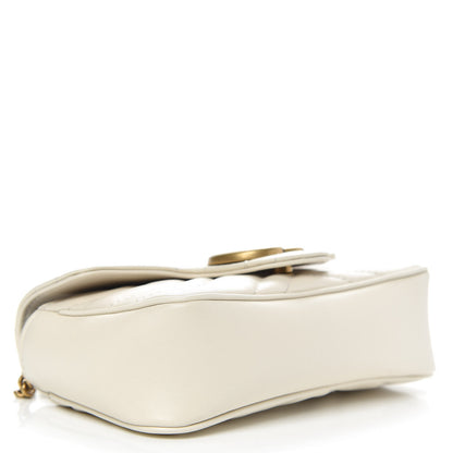 Gucci Calfskin Matelasse Super Mini GG Marmont Shoulder Bag White 4 of 11