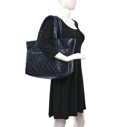 Chanel Lambskin Quilted Large Coco Cocoon Tote Navy 2 of 10