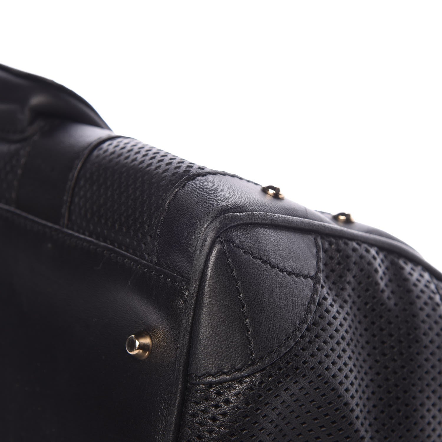 Versace Perforated Calfskin Madonna Satchel Black 9 of 12