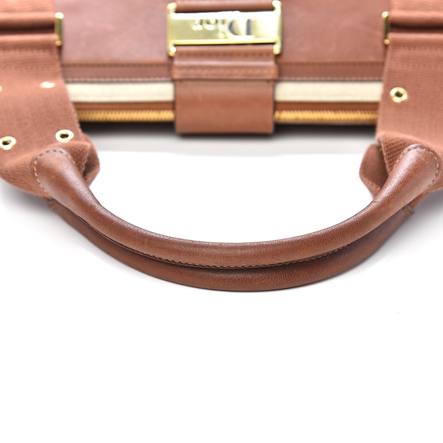 Canvas Calfskin Street Chic Tote Brown