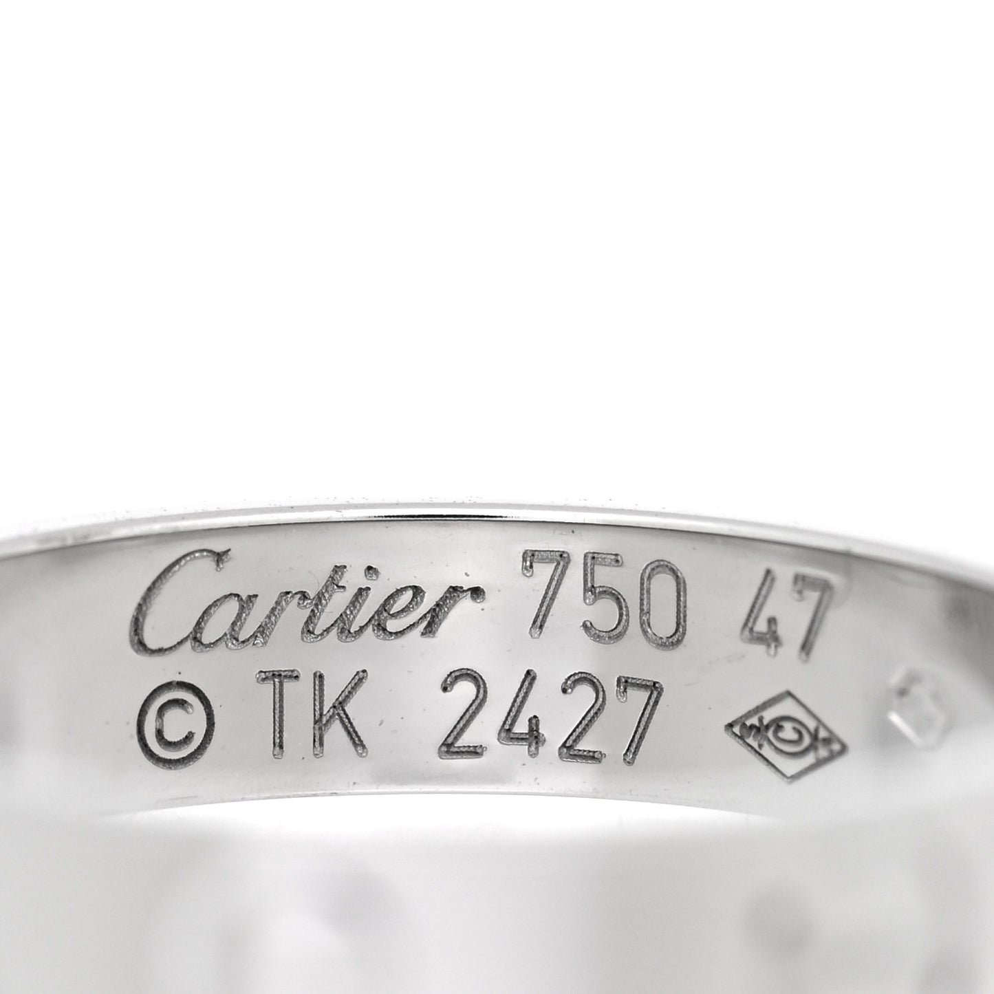 18K White Gold 3.5mm LOVE Wedding Band Ring 47 4