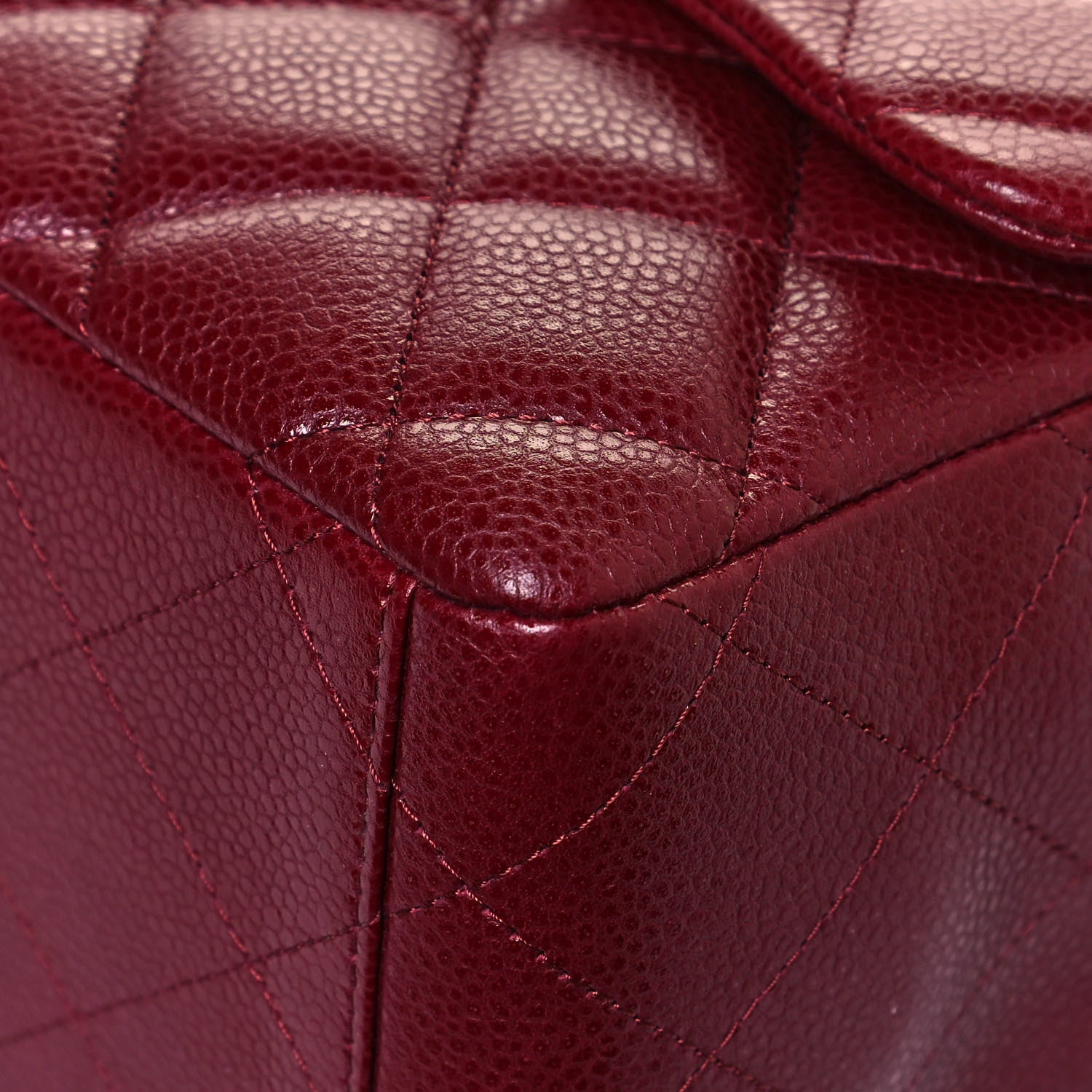 Chanel Caviar Quilted Maxi Single Flap Dark Red 9 of 15