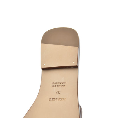 Hermes Box Calfskin Oran Sandals 37 Gold 11 of 16