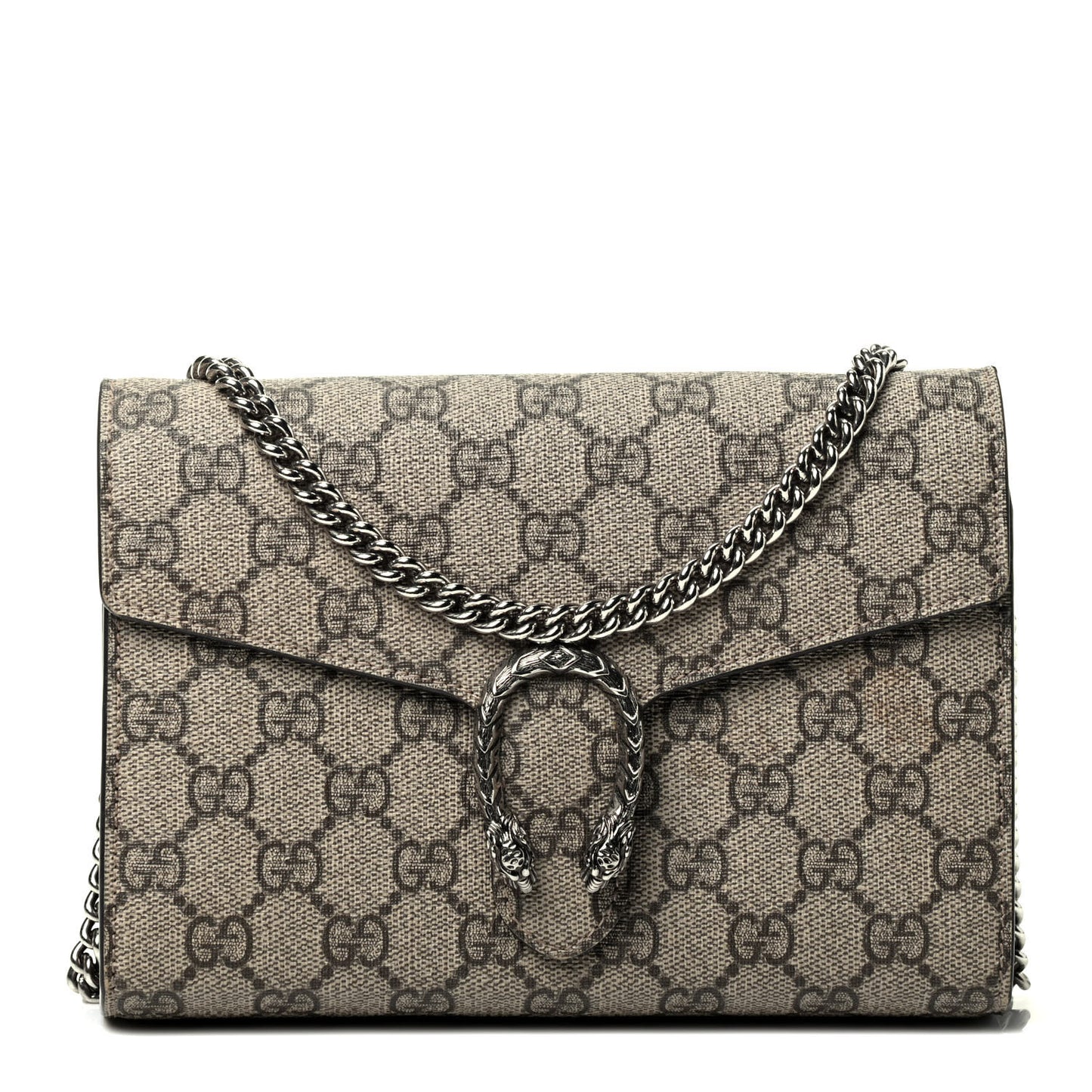 GG Supreme Monogram Mini Dionysus Chain Wallet Beige Taupe