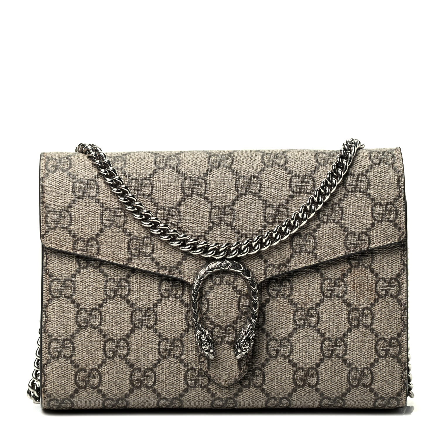 Gucci GG Supreme Monogram Mini Dionysus Chain Wallet Beige Taupe 1 of 4