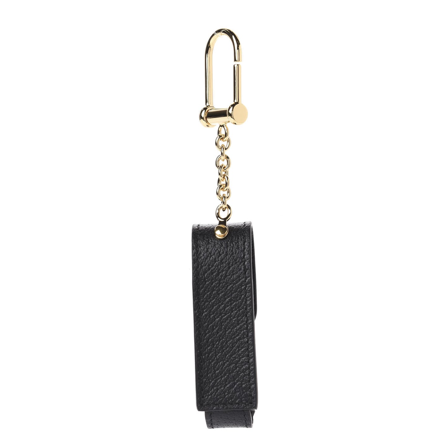 Textured Calfskin Enamel Single Porte Rouges Keychain Black