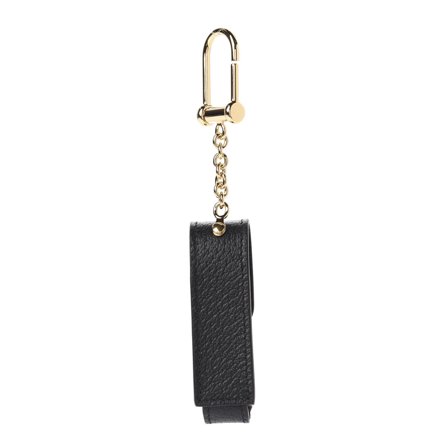 Gucci Textured Calfskin Enamel Single Porte Rouges Keychain Black 3 of 7