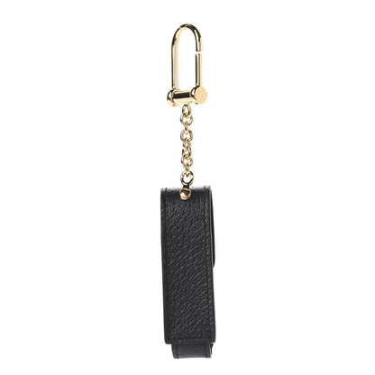 Gucci Textured Calfskin Enamel Single Porte Rouges Keychain Black 3 of 7