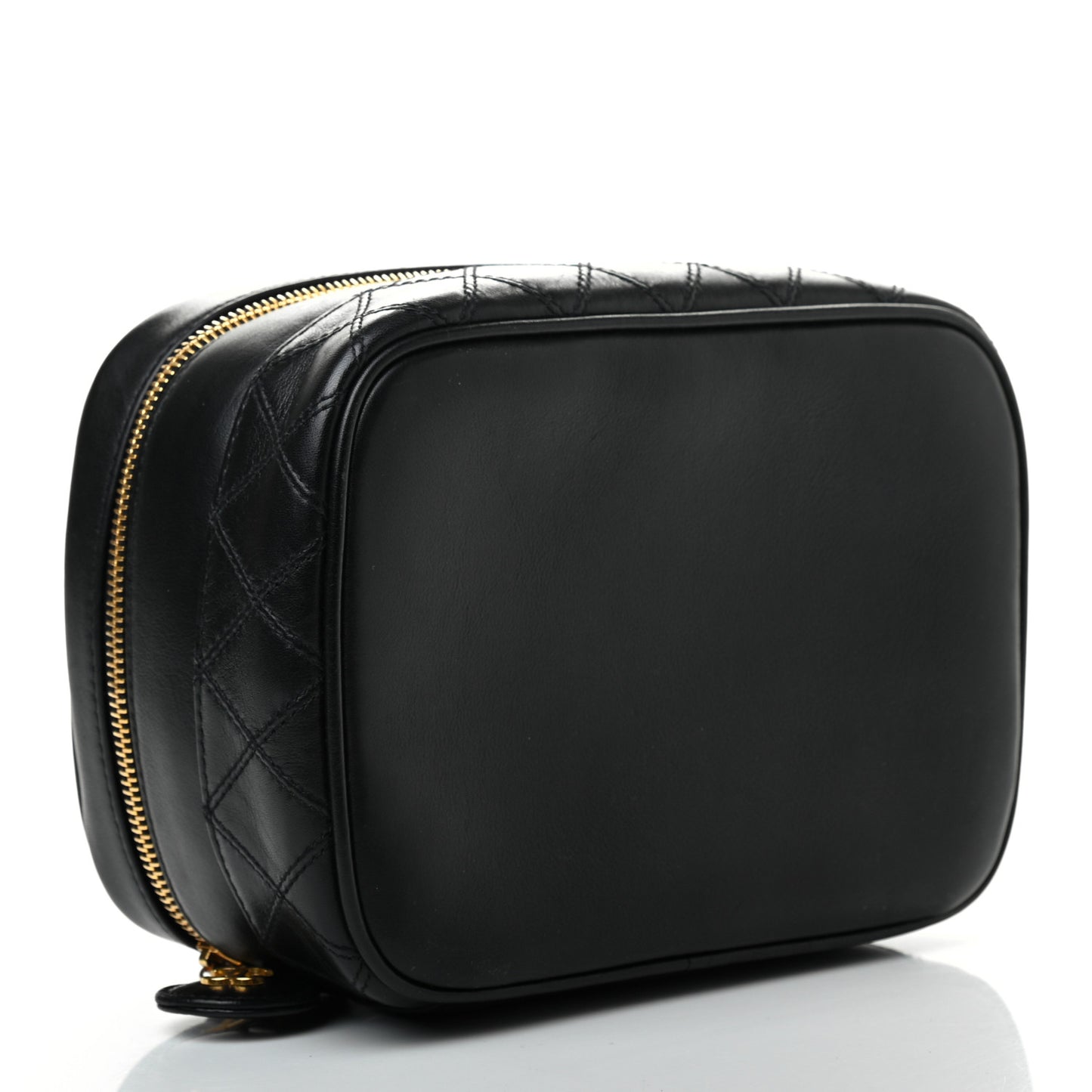Lambskin Vanity Cosmetic Case Black