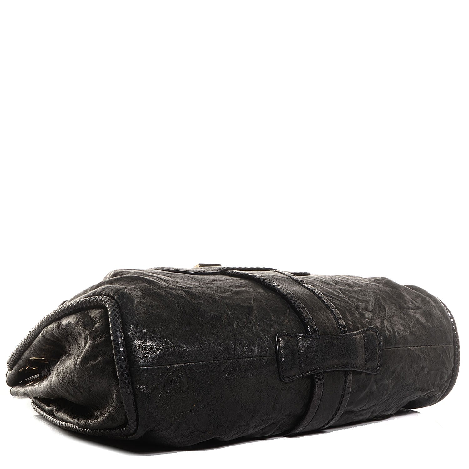 Jimmy Choo Biker Leather Elaphe Snakeskin Trim Ramona Black 4 of 6