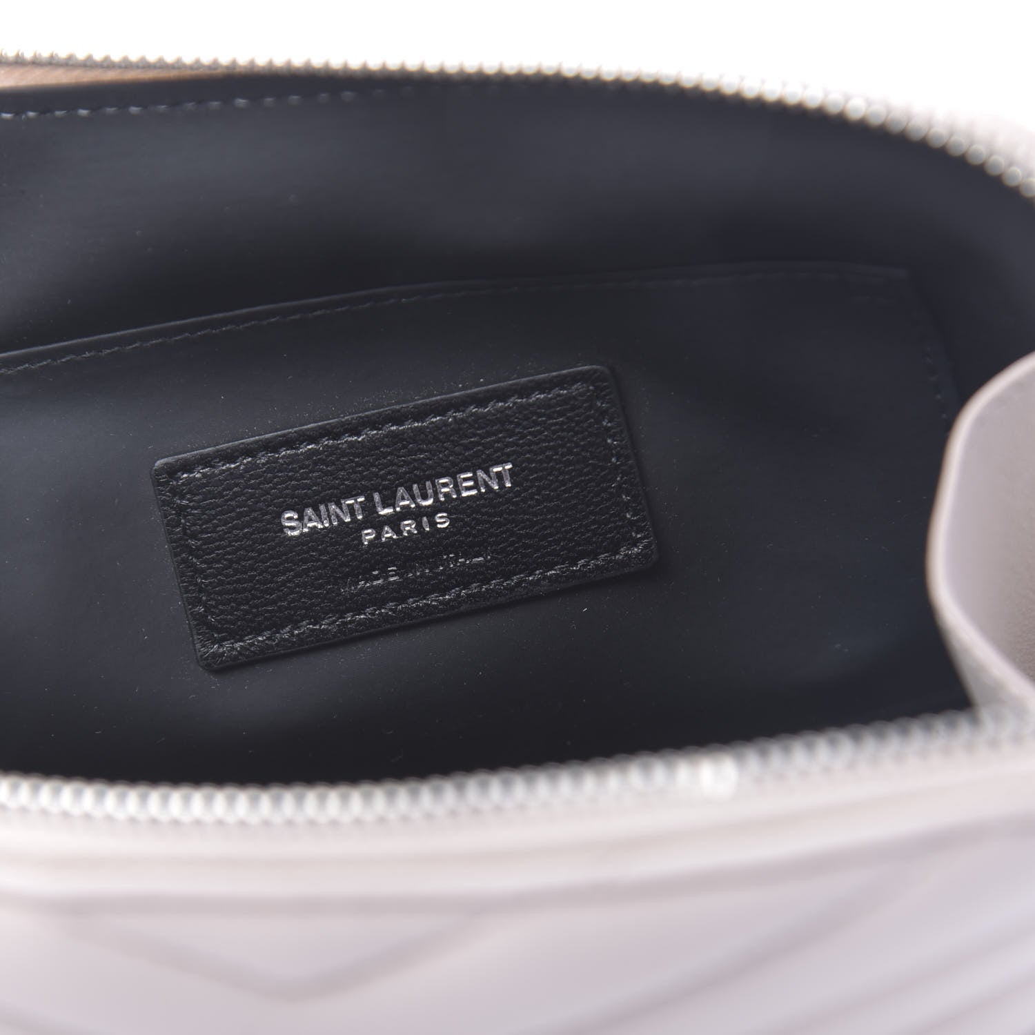 Saint Laurent Lambskin Matelasse Cosmetic Case Ivory 6 of 10