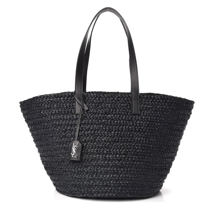 Saint Laurent Raffia Medium Panier Bag Black 1 of 10