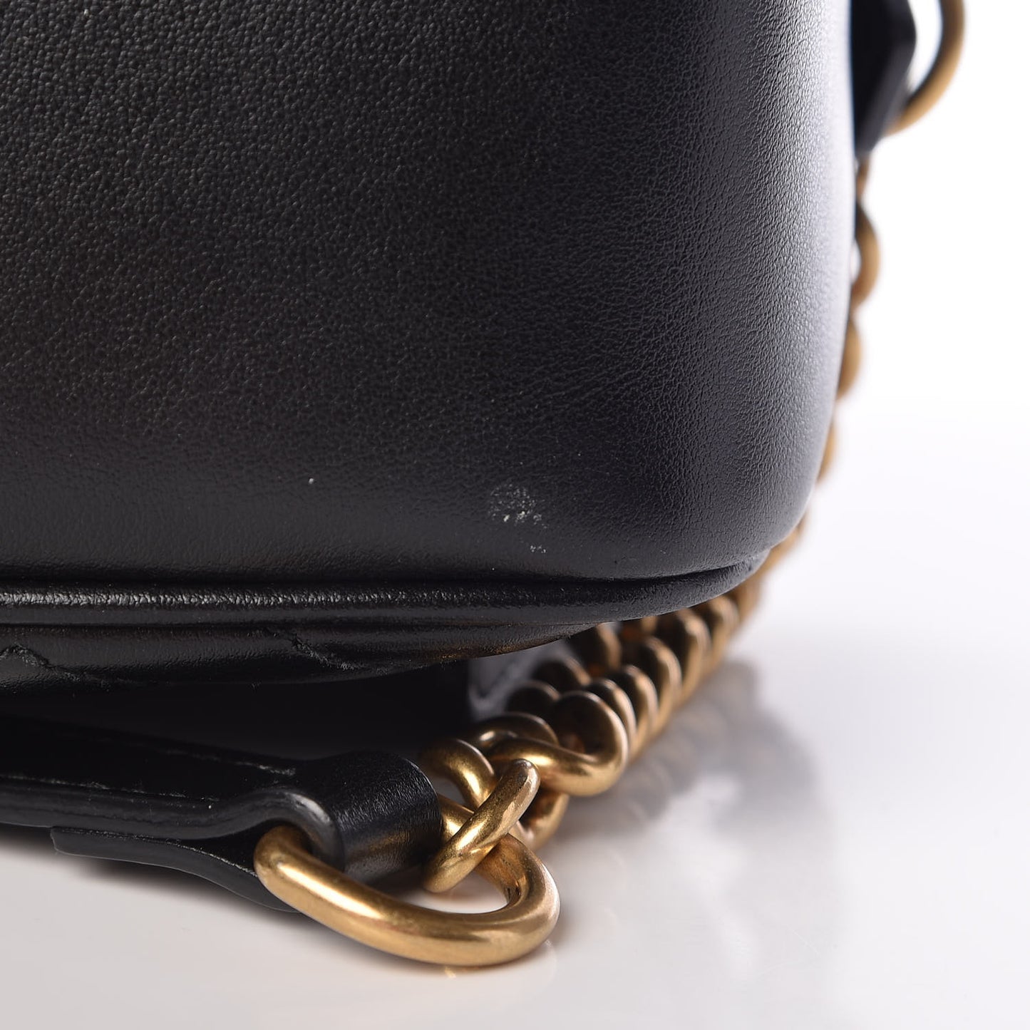 Calfskin Matelasse Small GG Marmont Chain Shoulder Bag Black