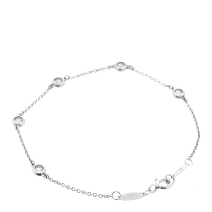 Tiffany Sterling Silver Diamond .25ct Elsa Peretti Diamonds By The Yard Bracelet 3 of 5