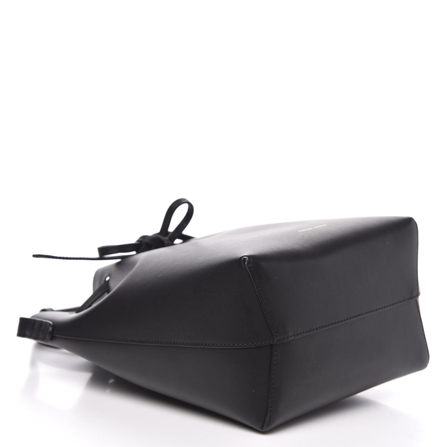 Vegetable Tanned Calfskin Mini Bucket Bag Black Flamma