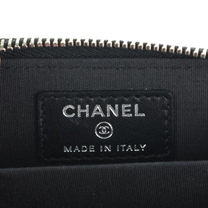 Chanel Lambskin Quilted Crossing Zip Around Coin Purse Black 6 of 7