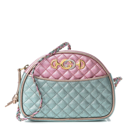 Gucci Laminated Nappa Trapuntata Mini Zumi Dome Shoulder Bag Rosa Lago Rame 1 of 8
