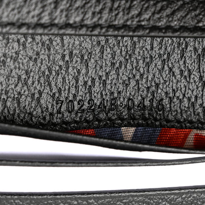 Gucci X ADIDAS Textured Dollar Calfskin Trefoil Horsebit 1955 Card Case Wallet With Strap Black Off White 7 of 10