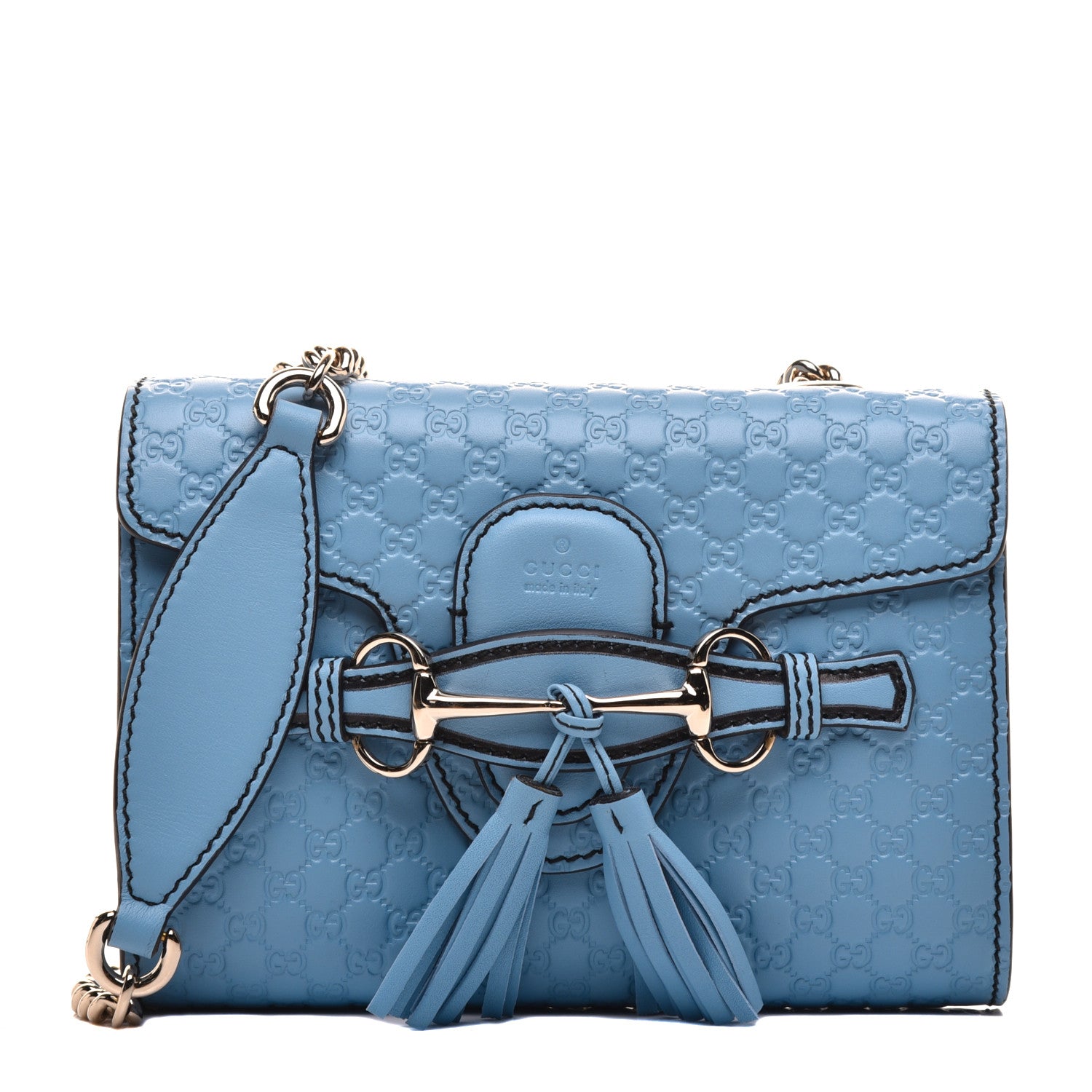Gucci Soft Microguccissima Mini Emily Chain Shoulder Bag Mineral Blue 1 of 9