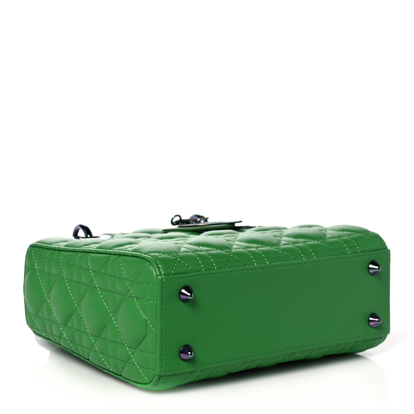 Lambskin Cannage Small Lady Dior Bright Green