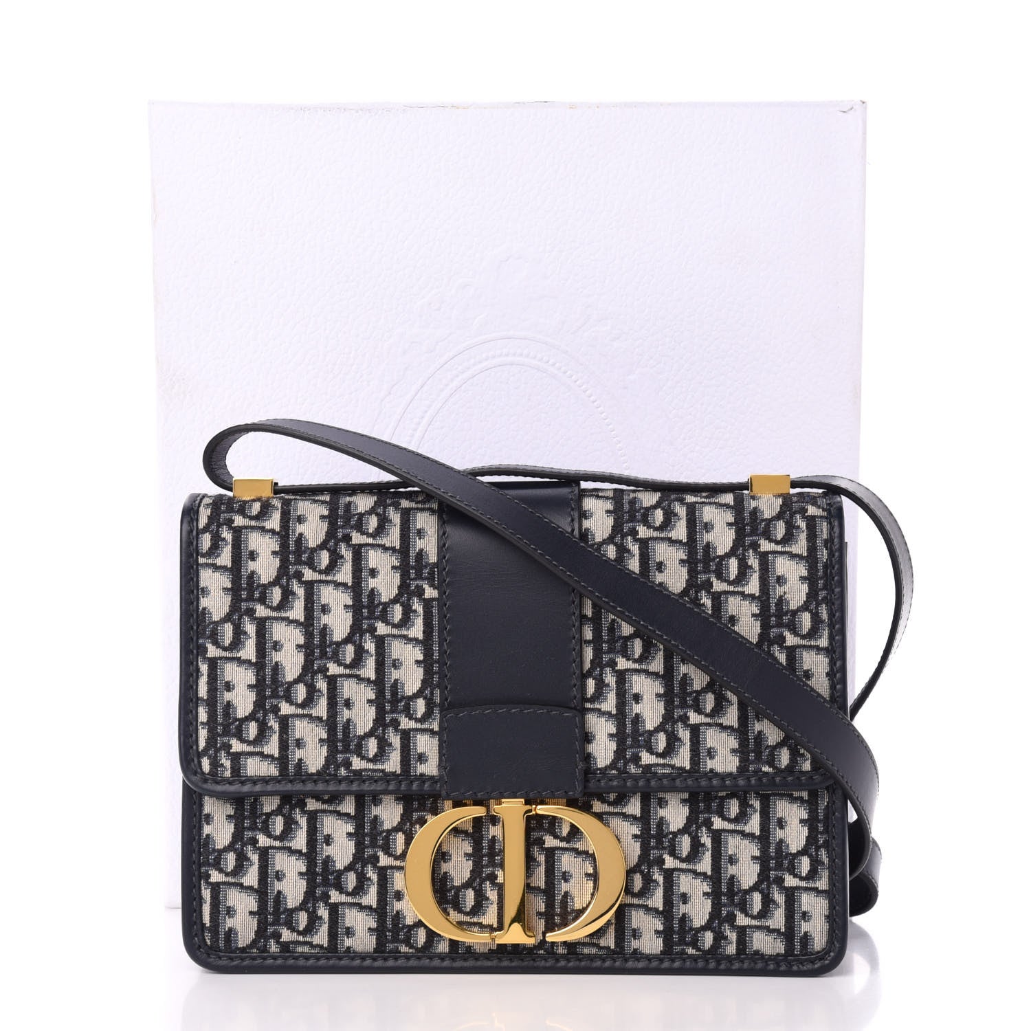 Christian Dior Oblique 30 Montaigne Flap Bag Blue 11 of 11