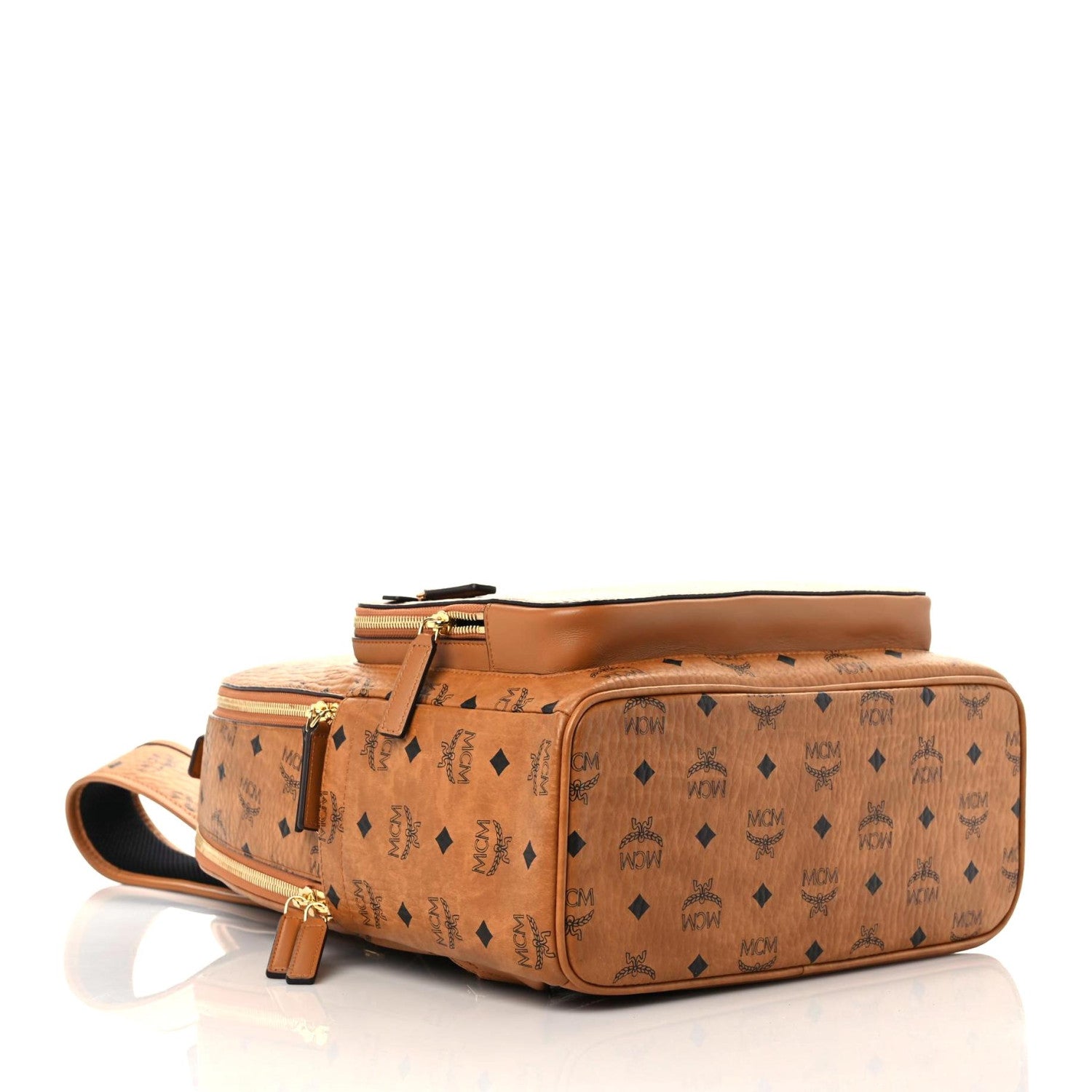 MCM Visetos Mens Medium Stark Backpack Cognac 4 of 8