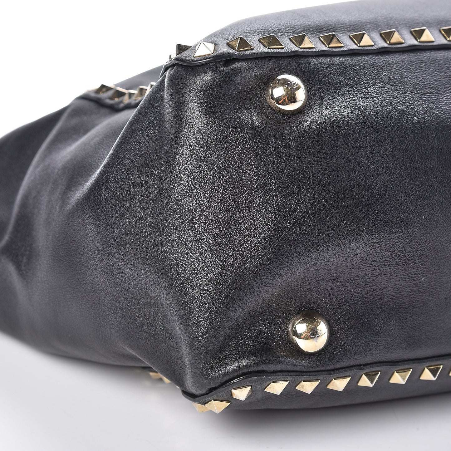 Vitello Medium Rockstud Tote Black