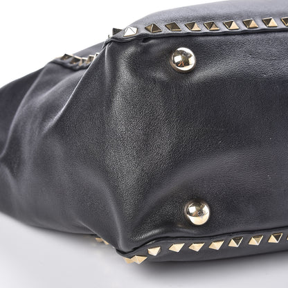 Valentino Garavani Vitello Medium Rockstud Tote Black 6 of 14