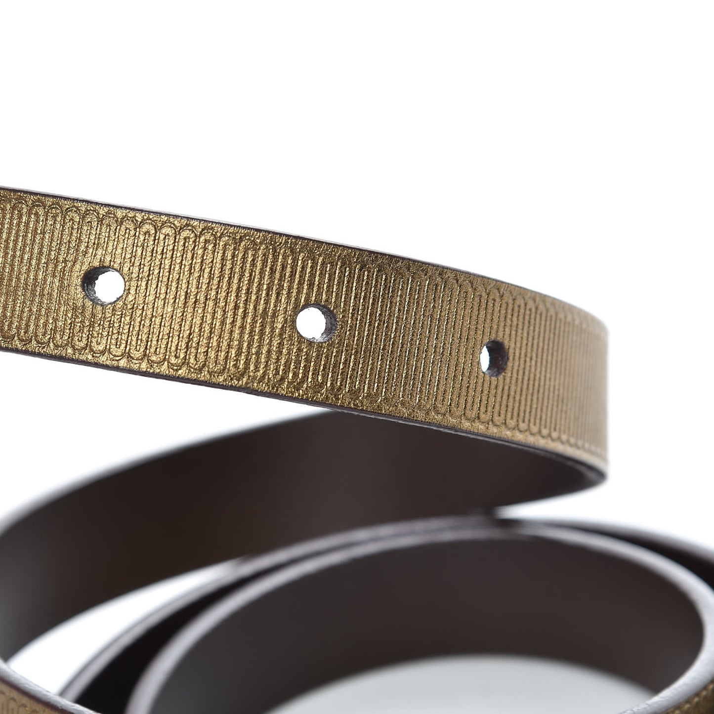 Metallic Calfskin Embossed 20MM LV Initiales Belt 80 32 Gold