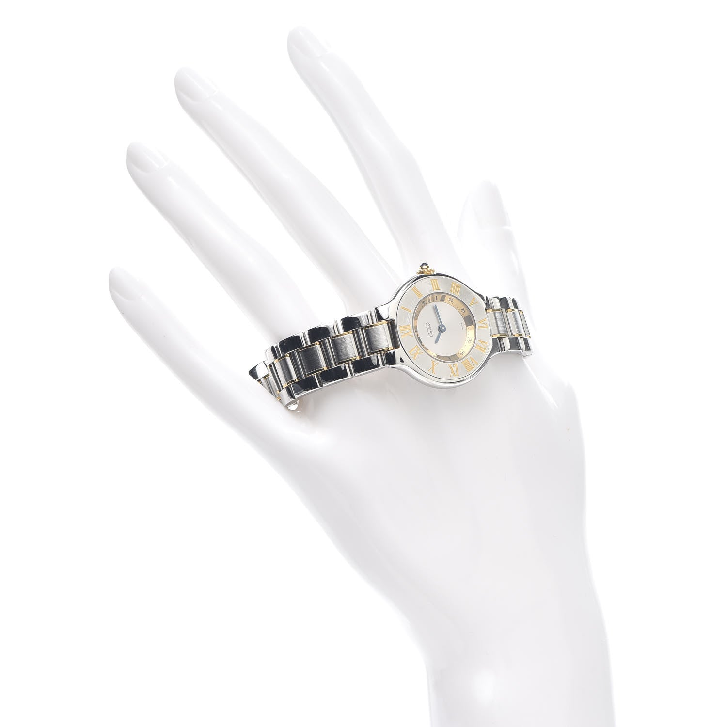 Cartier Stainless Steel 18K Yellow Gold 28mm Must De 21 Quartz Watch 2 of 5