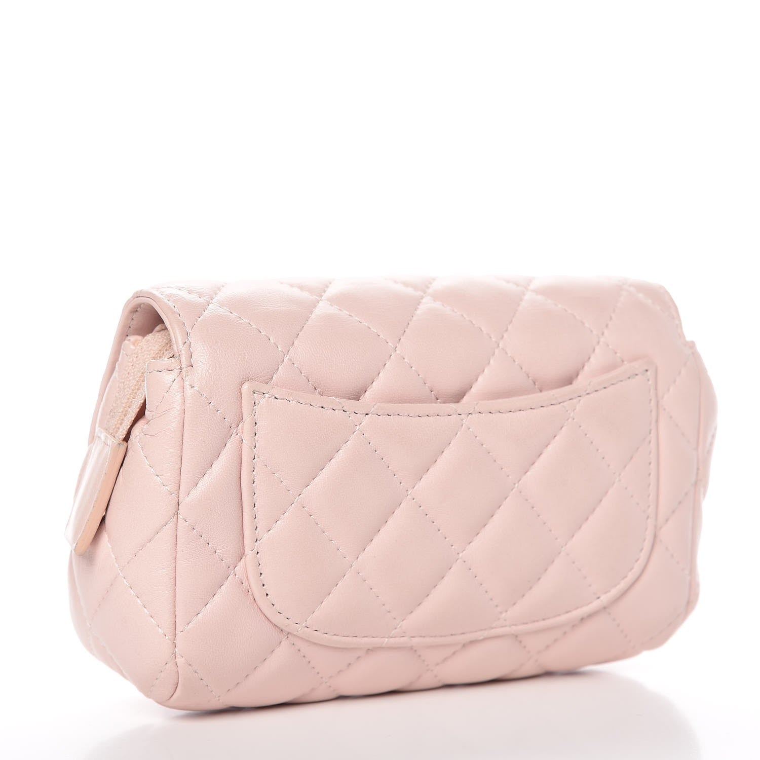 Chanel Lambskin Quilted Flap Cosmetic Case Light Pink 3 of 13