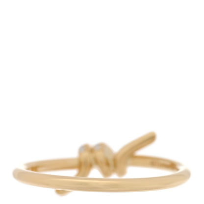 Tiffany 18K Yellow Gold Diamond Small Knot Ring 58 8.5 3 of 5